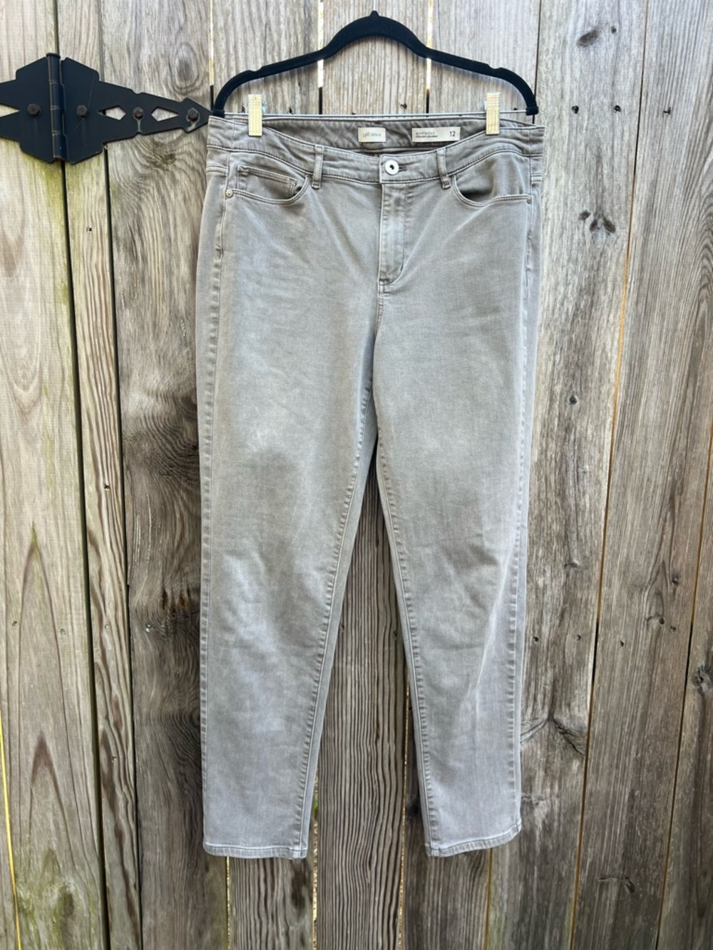 J JILL Boyfriend Ankle Straight Leg Jeans Gray Wash Denim Women’s 12